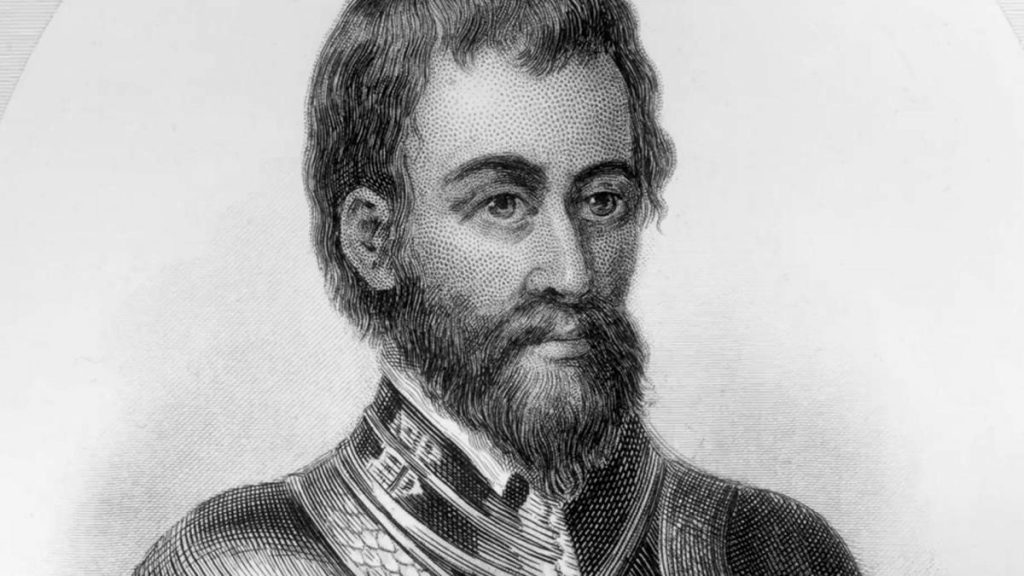 This image has an empty alt attribute; its file name is hernando-de-soto-mini-biography-1024x576.jpg