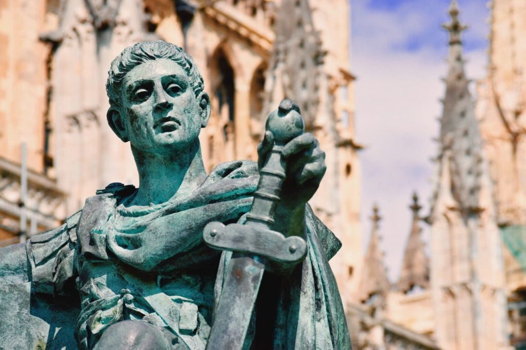 This image has an empty alt attribute; its file name is statue-of-emperor-constantine-outside-cathedral-575421217-589a0e313df78caebc1f4107-1024x683.jpg
